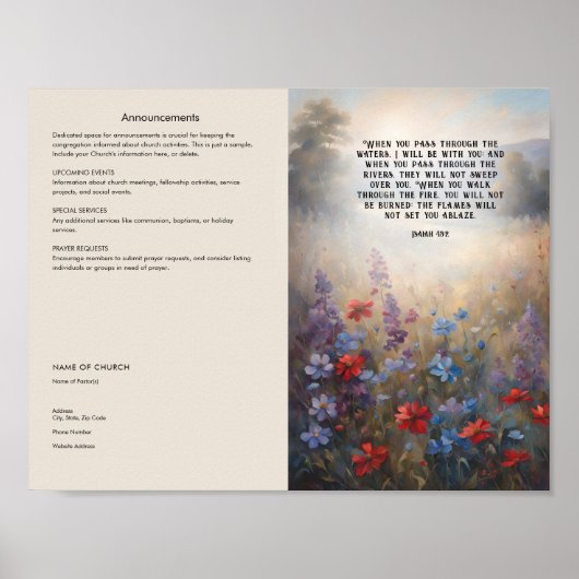 Bewerken, downloaden Church Bulletin Poster (Voorkant)