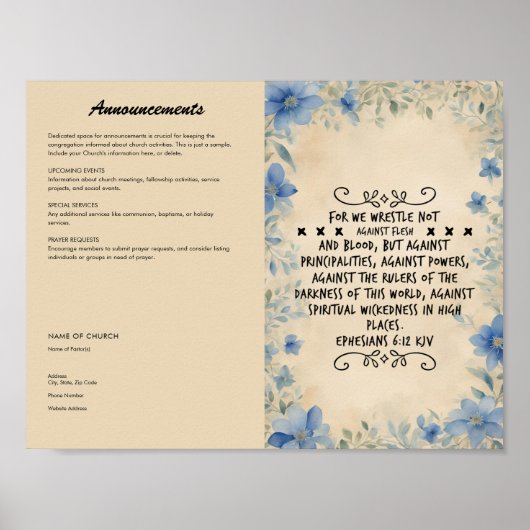 Bewerken, downloaden Church Bulletin Poster (Voorkant)