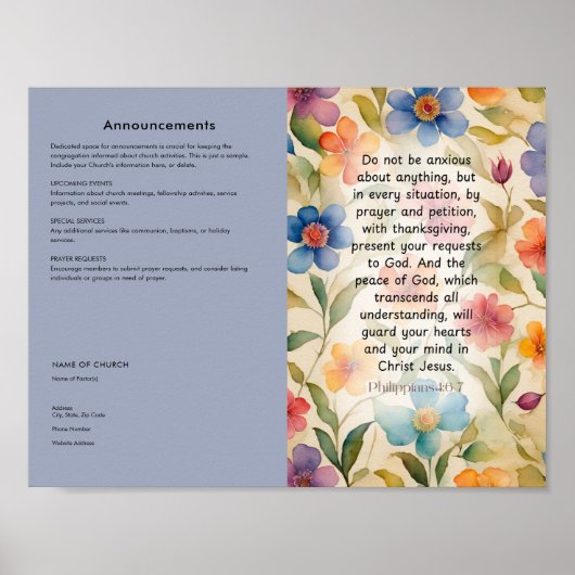 Bewerken, downloaden Church Bulletin Poster (Voorkant)