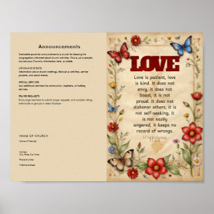 Bewerken, downloaden Church Bulletin Poster