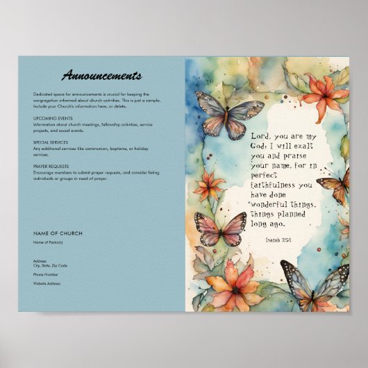 Bewerken, downloaden Church Bulletin Poster (Voorkant)