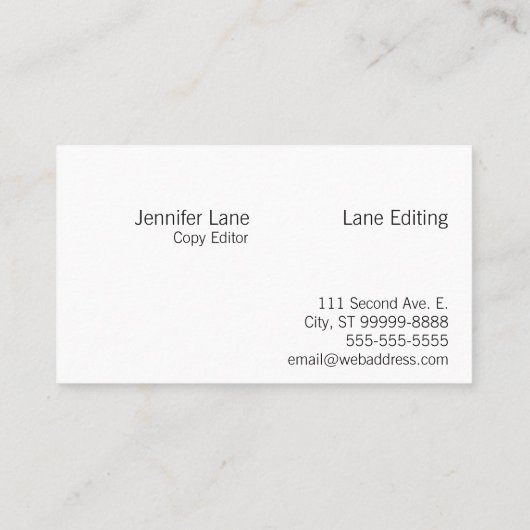 Bewerken: Editor Visitekaartje (Achterkant)