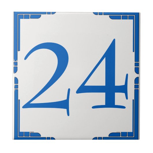 Bewerken Huisnummer wijzigen, blauw Tegeltje (Voorkant)