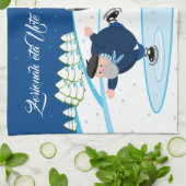 Bewerken, Kerstmis/Navidad, Olentzero schaatsen, Theedoek (Gevouwen)