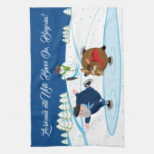 Bewerken, Kerstmis/Navidad, Olentzero schaatsen, Theedoek (Verticaal)