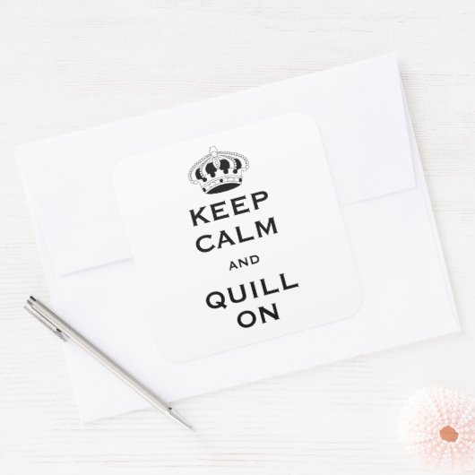 Bewerken QUILL--Custom Keep Calm 3-in Vierkante St Vierkante Sticker (Envelop)