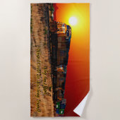 Bewerken Tekst Naam toevoegen Zonsondergang Diesel Strandlaken (Voorkant)