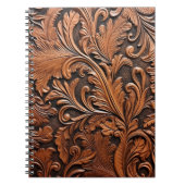  bewerkt leder notitieboek (Voorkant)