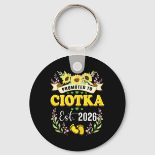 Bewerkt tot Ciotka Tante Est 2026 Zonnebloem Onthu Sleutelhanger