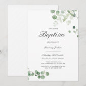 Bewerktbare Doop Uitnodiging, Aangepaste Doop Kaart (Voorkant / Achterkant)