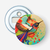 Bewerkte Kolibrie Button Flesopener (Voorkant)