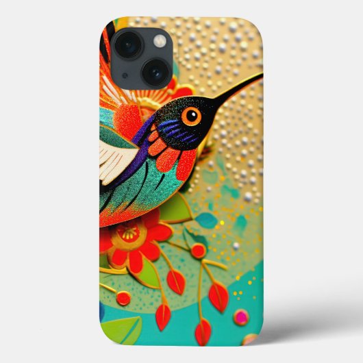 Bewerkte Kolibrie Case-Mate iPhone Case (Achterkant)