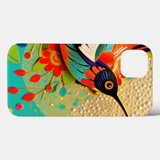 Bewerkte Kolibrie Case-Mate iPhone Case (Achterkant (horizontaal))