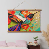 Bewerkte Kolibrie Hangend Wandkleed (Slaapkamer)