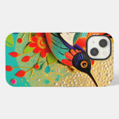 Bewerkte Kolibrie iPhone Hoesje (Achterkant horizontaal)