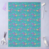 Bewerkte Vissen Cyan Tissuepapier (Craft)