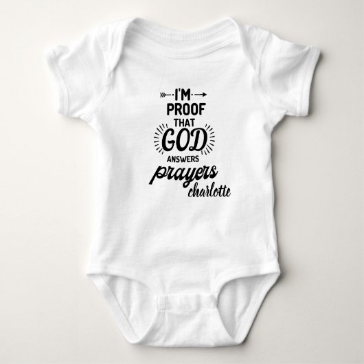 Bewijs dat God gebeden gepersonaliseerde cadeaus b Romper (Voorkant)