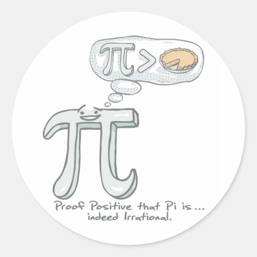 Bewijs dat Pi irrationeel is Ronde Sticker (Voorkant)