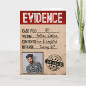 Bewijs echte misdaad moord mysterie verjaardag fot kaart (Voorkant)