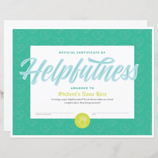 Bewijs van behulpzaamheid (Voorkant / Achterkant)