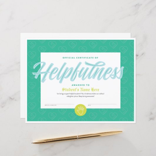 Bewijs van behulpzaamheid (Voorkant / Achterkant in situ)