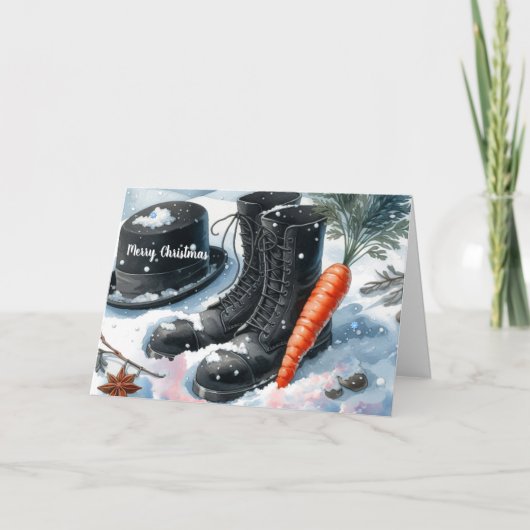 Bewijs van de sneeuwman Kerstmis Feestdagen Kaart (Voorkant)