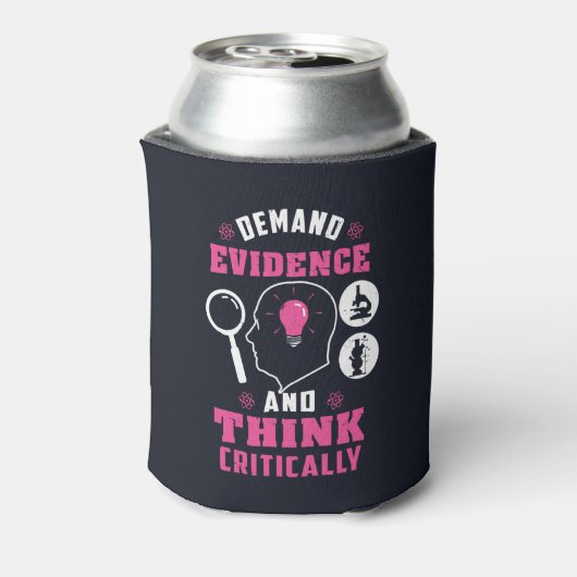 Bewijs van de vraag en denk Kritisch Wetenschap Blikjeskoeler (Blikje Achterkant)