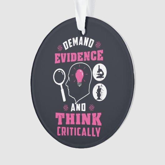 Bewijs van de vraag en denk Kritisch Wetenschap Ornament (voorkant)
