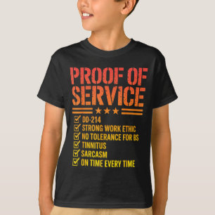Bewijs van dienst veteraan militaire eigenschappen t-shirt