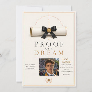 Bewijs van een droom Elegante afstudeerfoto kaart