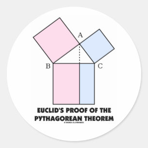 Bewijs van Euclid van de Pythagoreaanse Theorem Ronde Sticker