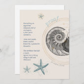 Bewijs van het ontwerp van de seashell nautilus fi bedankkaart (Voorkant / Achterkant)