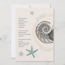 Bewijs van het ontwerp van de seashell nautilus fi bedankkaart
