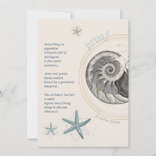Bewijs van het ontwerp van de seashell nautilus fi bedankkaart