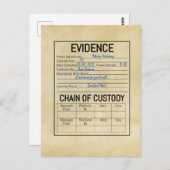 Bewijsketen bewaarketen misdaad spel rol play fa briefkaart (Voorkant / Achterkant)