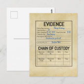 Bewijsketen bewaarketen misdaad spel rol spelen  f briefkaart (Voorkant / Achterkant)