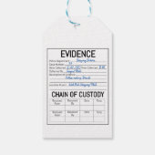 Bewijsketen van de georganiseerde misdaad speelt e cadeaulabel (Achterkant)