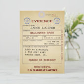 Bewijsmateriaal Label Halloween Spooky Humor Weird Kaart (Staand voorkant)