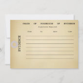 Bewijsmateriaal Label Halloween Spooky Humor Weird Kaart (Achterkant)