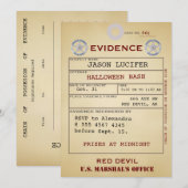 Bewijsmateriaal Label Halloween Spooky Humor Weird Kaart (Voorkant / Achterkant)