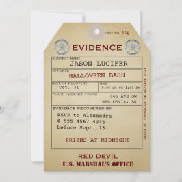 Bewijsmateriaal Label Halloween Spooky Humor Weird Kaart