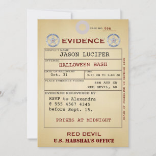 Bewijsmateriaal Label Halloween Spooky Humor Weird Kaart