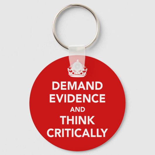 Bewijsmateriaal van de vraag en denk kritisch sleutelhanger (Voorkant)