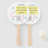 Bewijsraad voor Mystery Crime Solving Handwaaier (Voorkant en achterkant)