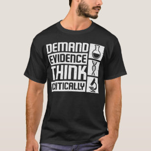 Bewijsstukken van de vraag denken kritisch t-shirt