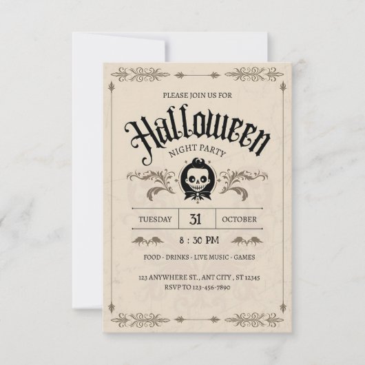 Bewitched Bash: een  Halloweenspektakel Kaart (Voorkant)