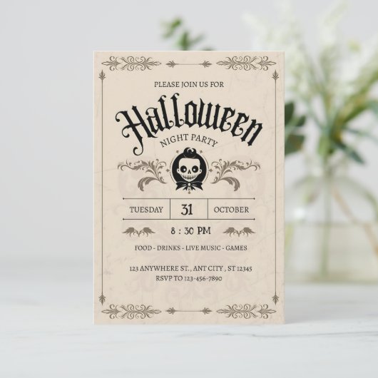 Bewitched Bash: een  Halloweenspektakel Kaart (Staand voorkant)