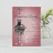 Bewitched & Betrothed Halloween Glam Vrijgezellenf Kaart (Staand voorkant)