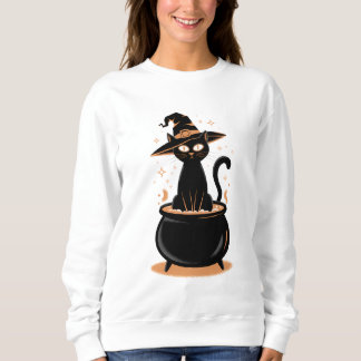 Bewitched Black Cat in Cauldron - Halloween magie Trui
