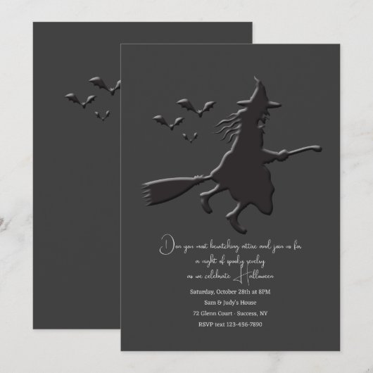 Bewitched Halloween Party Uitnodiging (Voorkant / Achterkant)